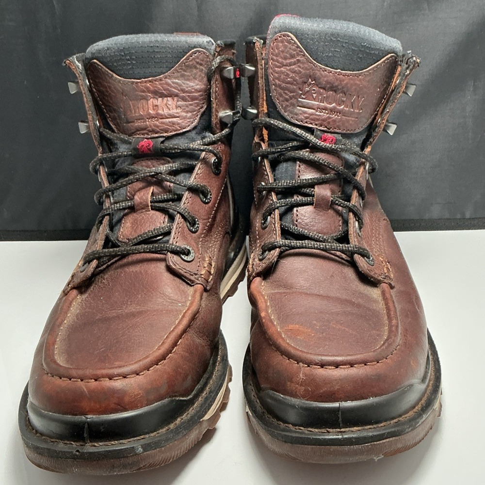 Rocky Rebound Wedge Soft Toe Boot Brown Mens Size 10.5W